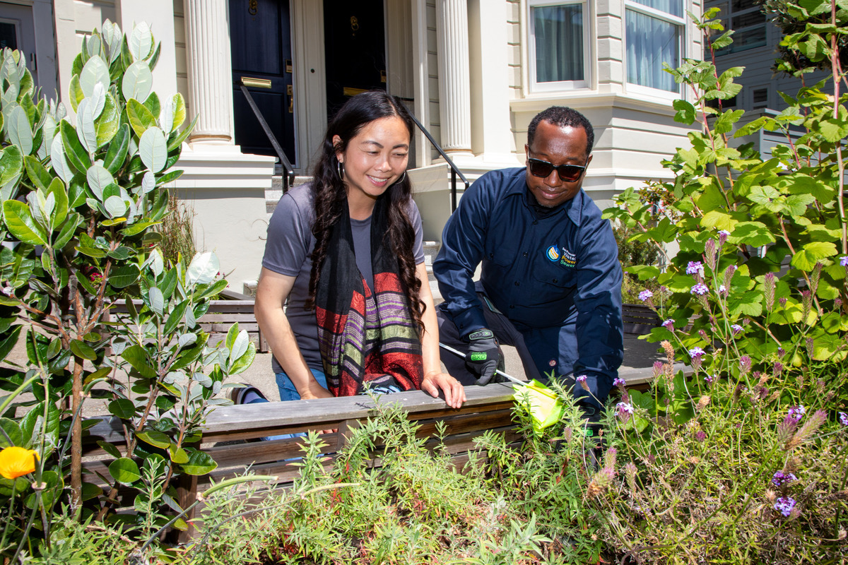 Water-Wise Evaluation: Inspector checks irrigated landscaping and provides tips for efficient outdoor water use.